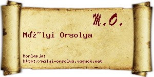 Mályi Orsolya névjegykártya